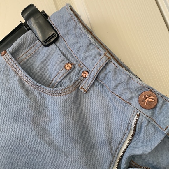 one teaspoon women’s high waist super fitted jean mini skirt raw hem size 26 - Picture 12 of 12